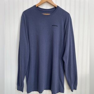Patagonia Men's Deep Blue Long Sleeve Shirt Cotton Blend Size XL